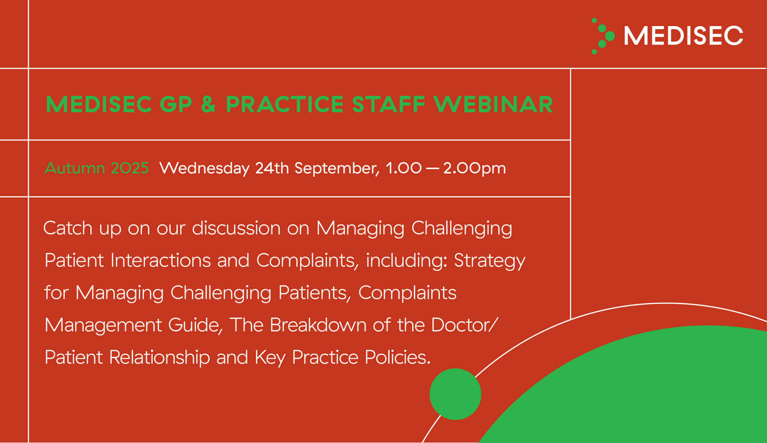 Medisec GP and Practice Staff webinar – 24 Spetember 2025
